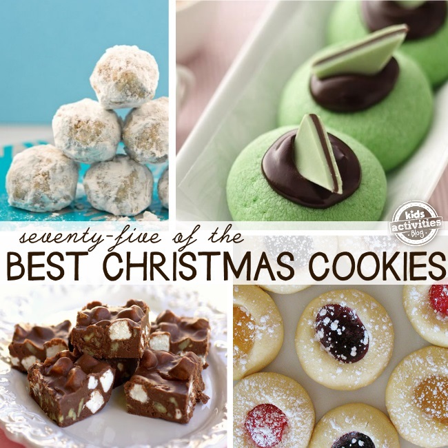 Christmas cookie recipes you have to try this holiday season - 75 of the best Christmas cookies - 4 shown from mouse, mint, fudge and thumbprint cookies