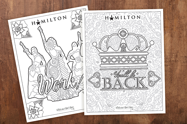 free printable inspired by Alexander Hamilton and King George III