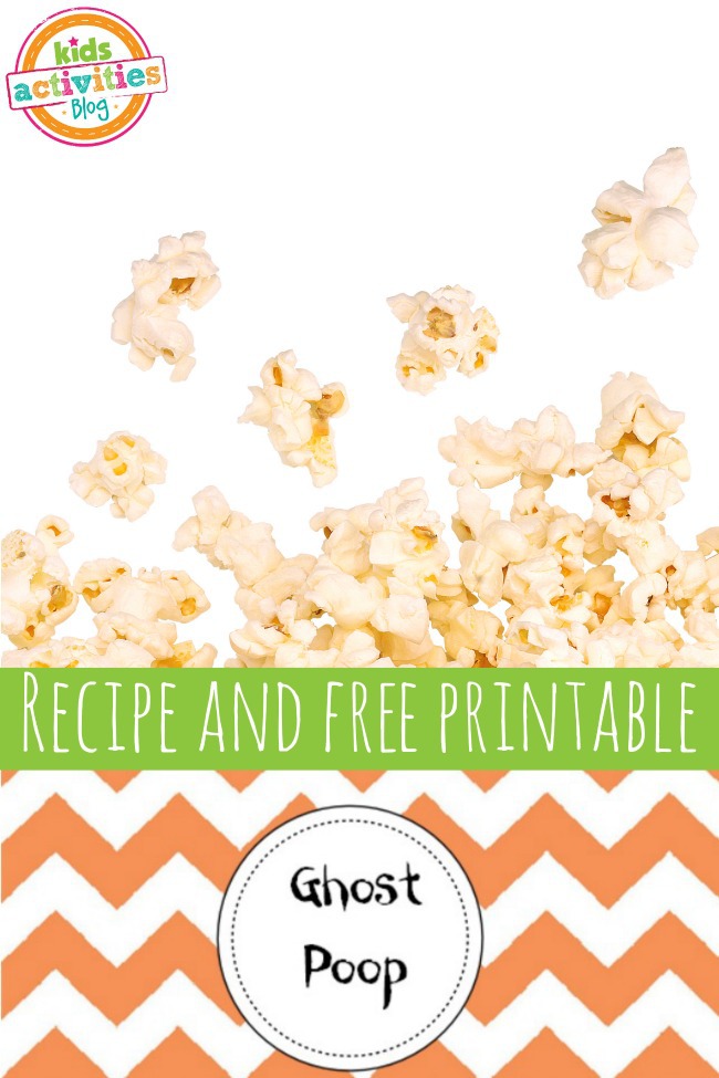 Ghost Poop Recipe and Free Printable from Kids Activities Blog