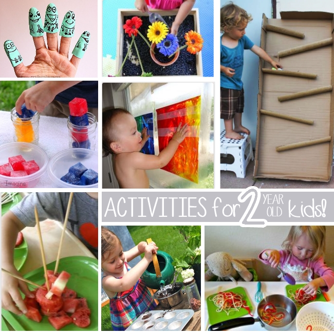 Activities for ACTIVE 2 year olds - finger puppets, ice play, food fun mud pies, planting flowers, art, crafts, making a maze
