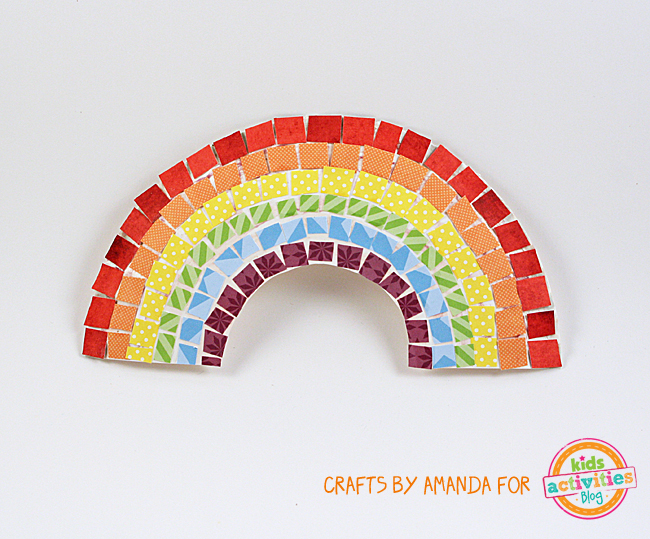 Mosaic Rainbow Craft from a Paper Plate