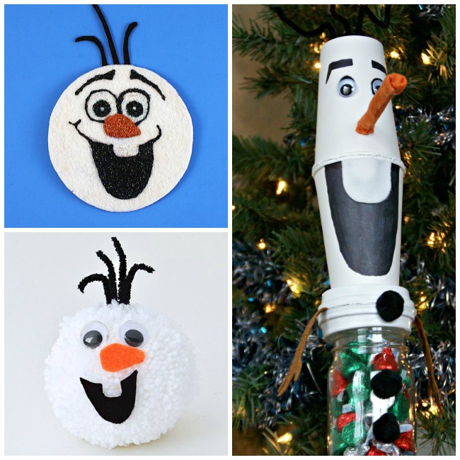 Letter O Activities Olaf- olaf coaster, olaf pom pom, and olaf christmas ornament filled with hershey kisses