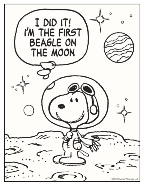 Snoopy coloring page for kids from Peanuts.com
