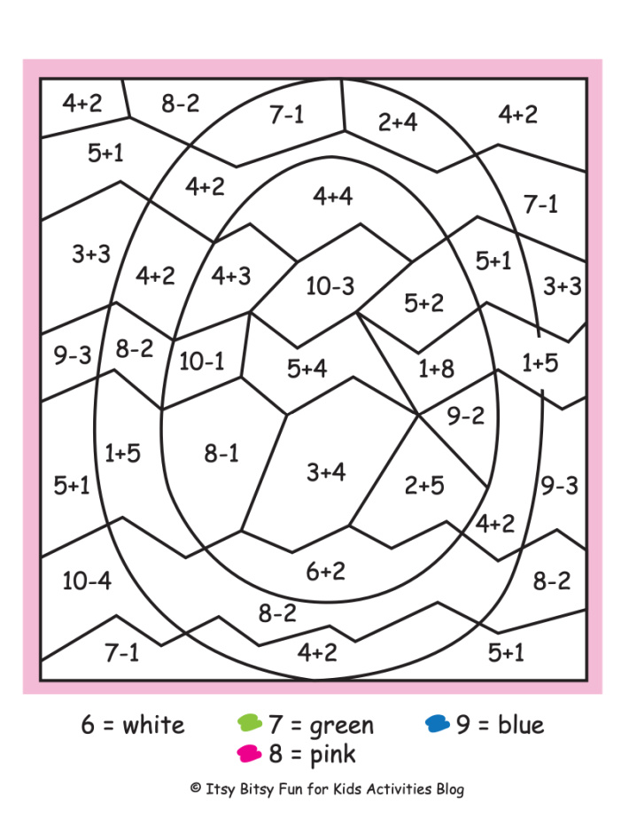 Color by Answer to Addition and Subtraction Math Worksheet - Kids Activities Blog