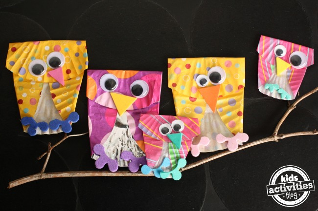 cupcake owls craft for kids