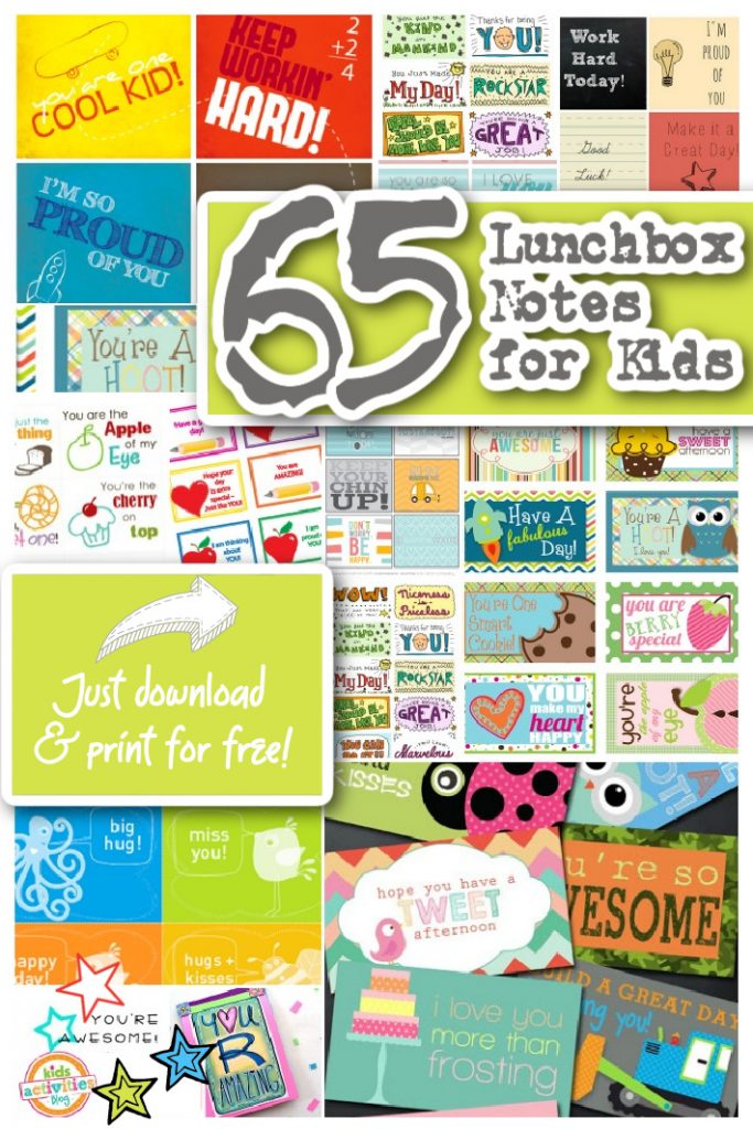 65 Lunchbox Notes for Kids to download and print for free - Kids Activities Blog
