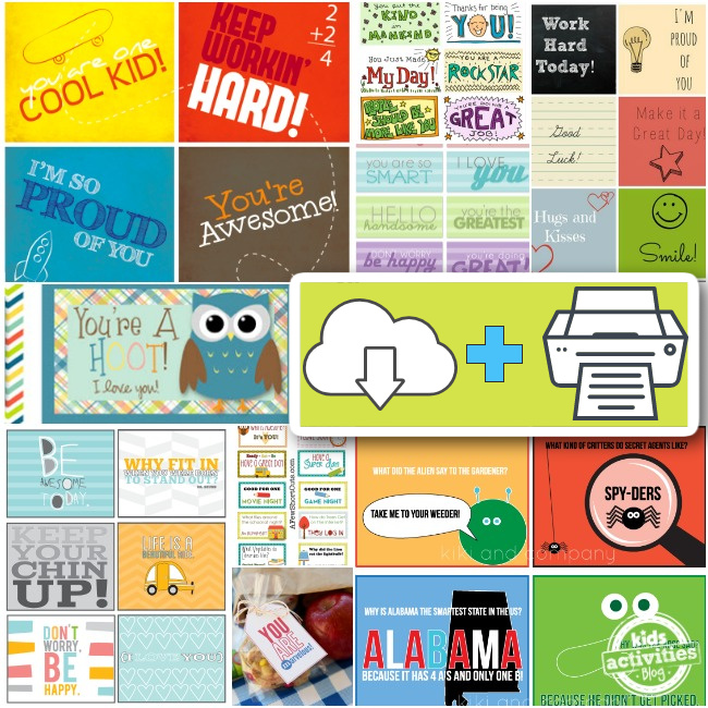 Download and print free printable lunchbox notes for kids - Kids Activities Blog