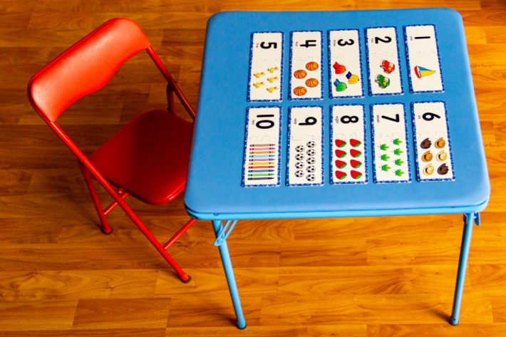 Number Flash cards for kids on a table - Kids Activities Blog