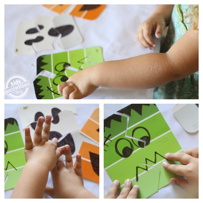Make halloween puzzles with paint chips