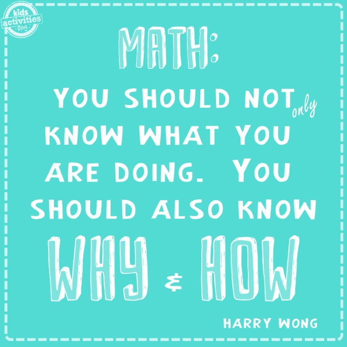 Math quotes for kids - you should not only know what you are doing you should also know why and how - Harry Wong