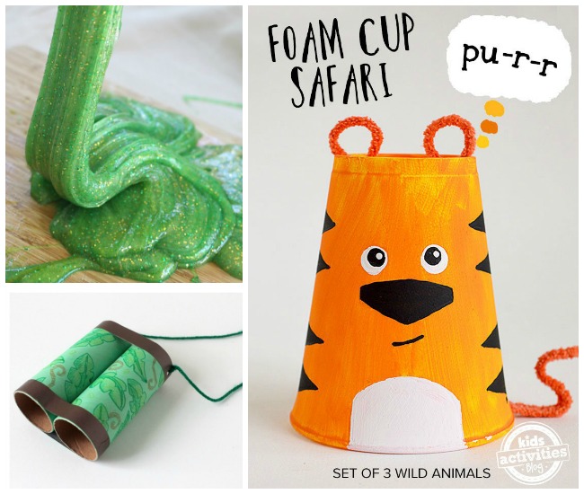 Letter J Activities Jungle- jungle slime, jungle crafts, and green jungle binoculars