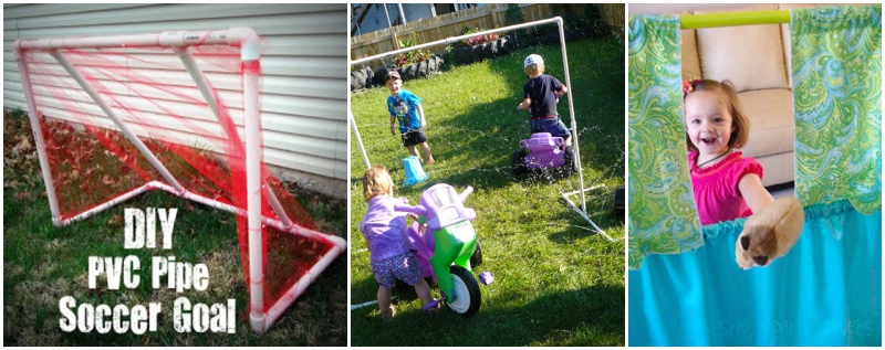Toys to Make with PVC Pipes - pvc projects for soccer goal, pvc bike wash and pvc puppet theater