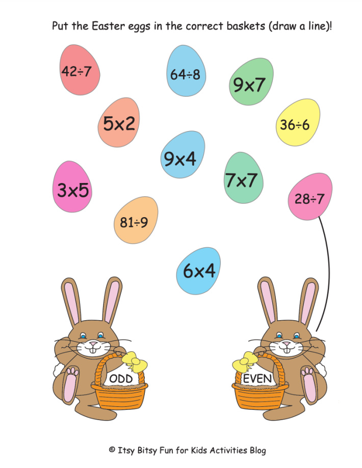 Easter Multiplication and Division Math Worksheet - Kids Activities Blog