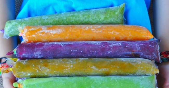 veggie pops fb size  they are green, purple, orange, and yellow