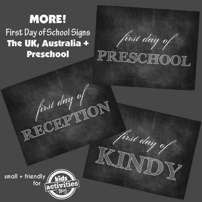 Free Printable First Day of School Signs