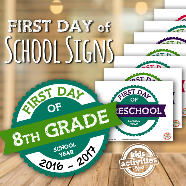 First Day of School Printable Signs