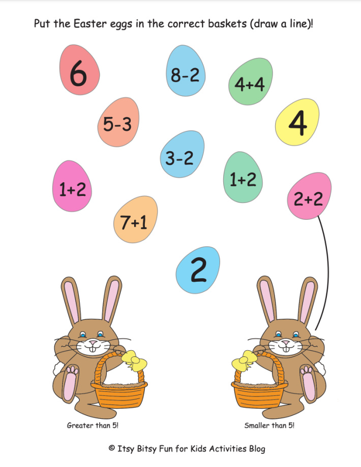 Printable Easter Addition Math Worksheet - Kids Activities Blog