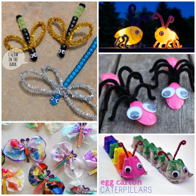 bug craft ideas for kids - 5 insect crafts shown that kids can make