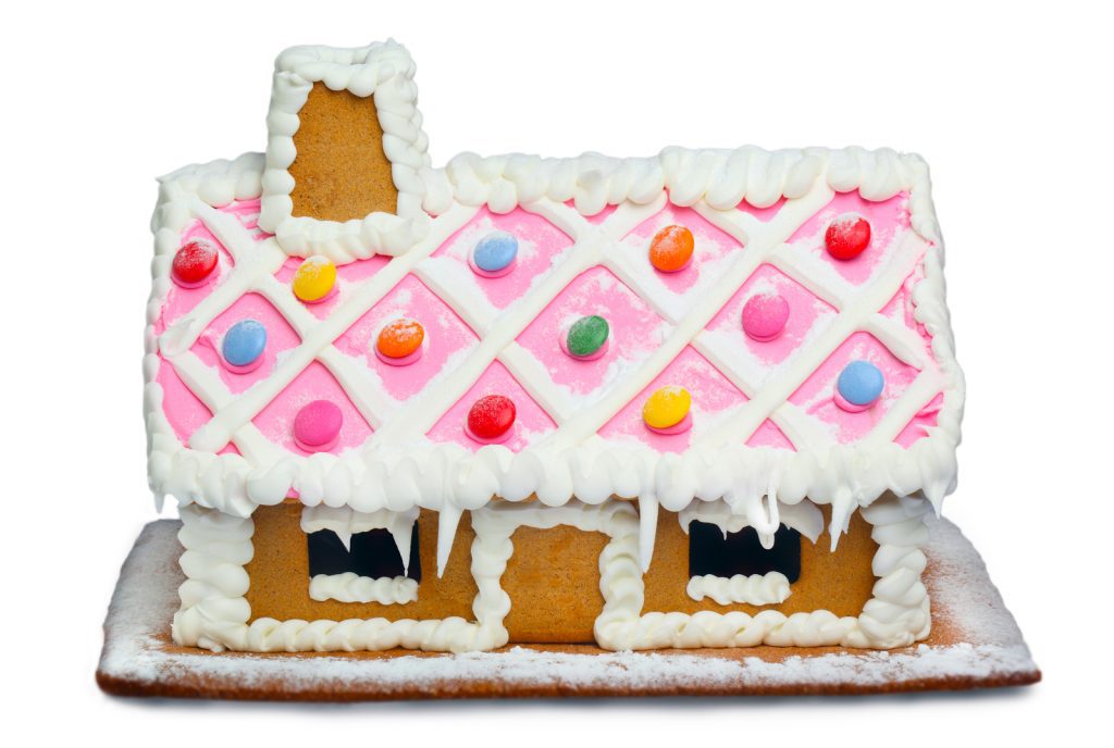 Gingerbread House with frosted roof