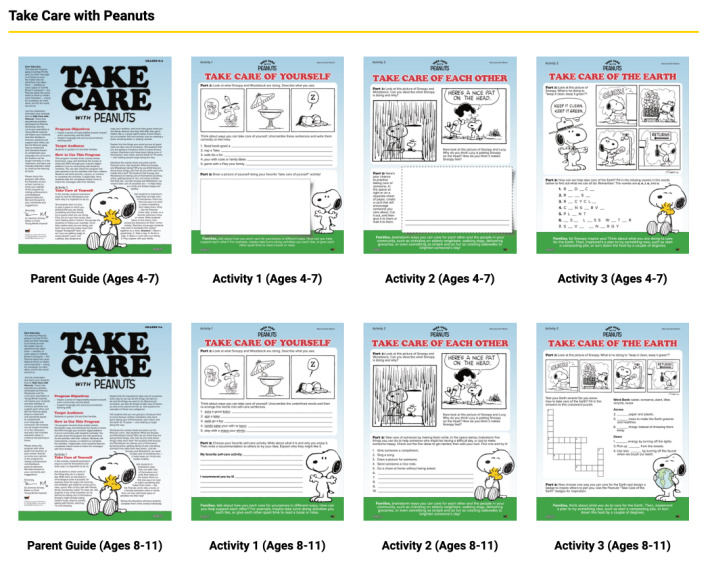 Lesson Plans from Peanuts dot com - Take Care with Peanuts - Screenshot 