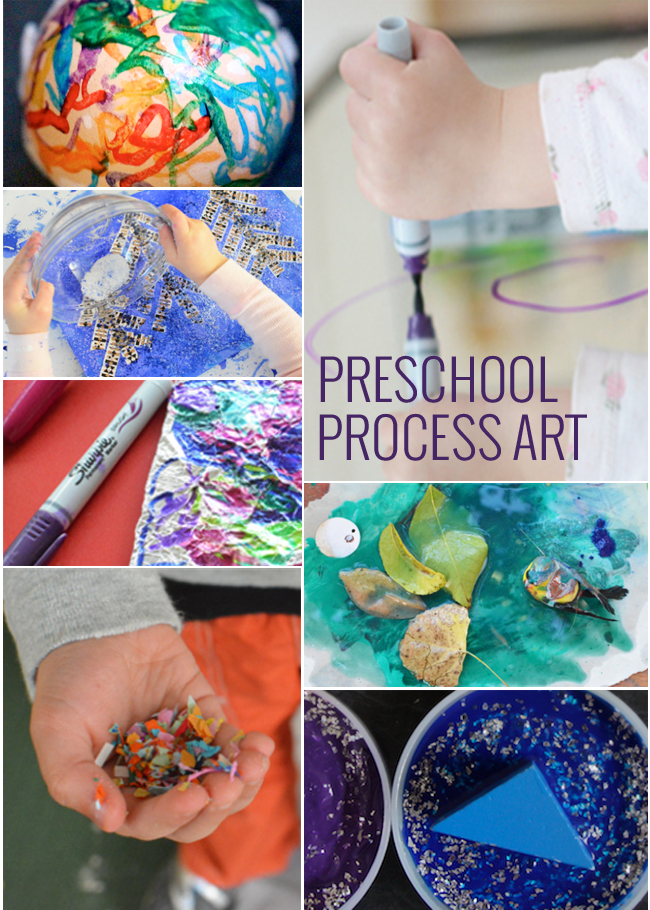 11 Process Art Projects for Preschoolers and Toddlers - these hands on preschool art projects shown include colorful preschool fun