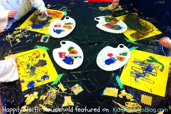 pasta art - preschool art that toddlers can do