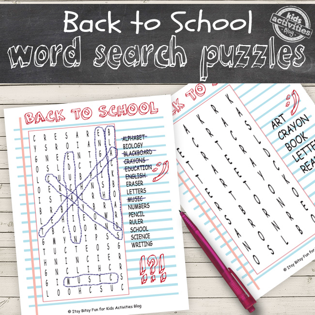 back to school printable word search puzzles that have different levels for different grades returning to the classroom