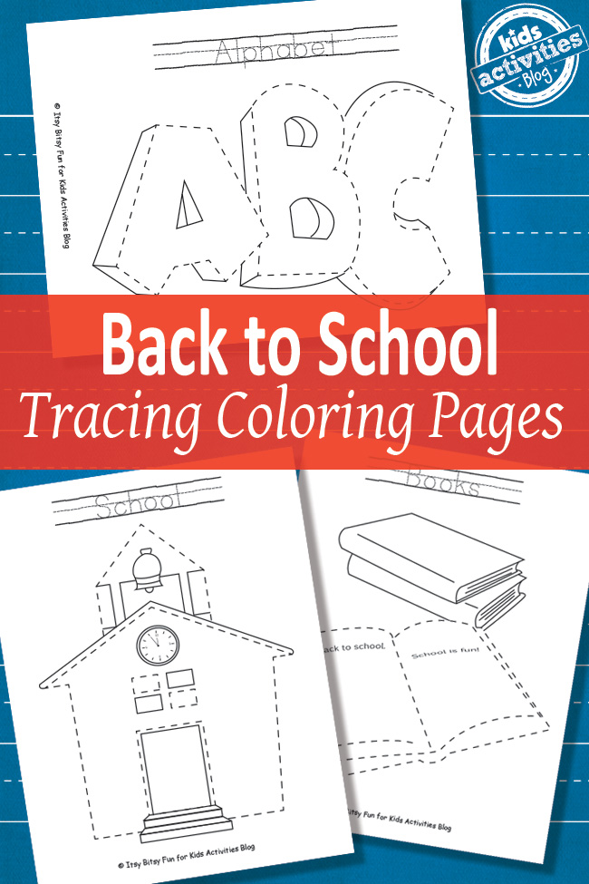 Back to School Tracing Coloring Pages