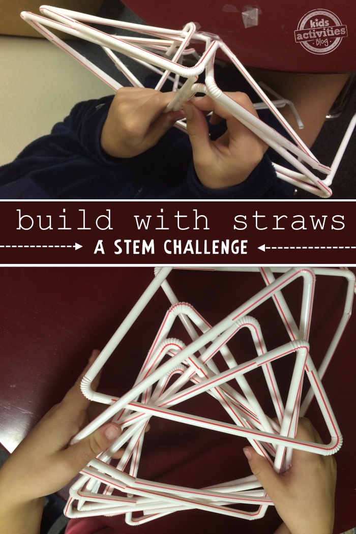 STEM activity where you build with straws