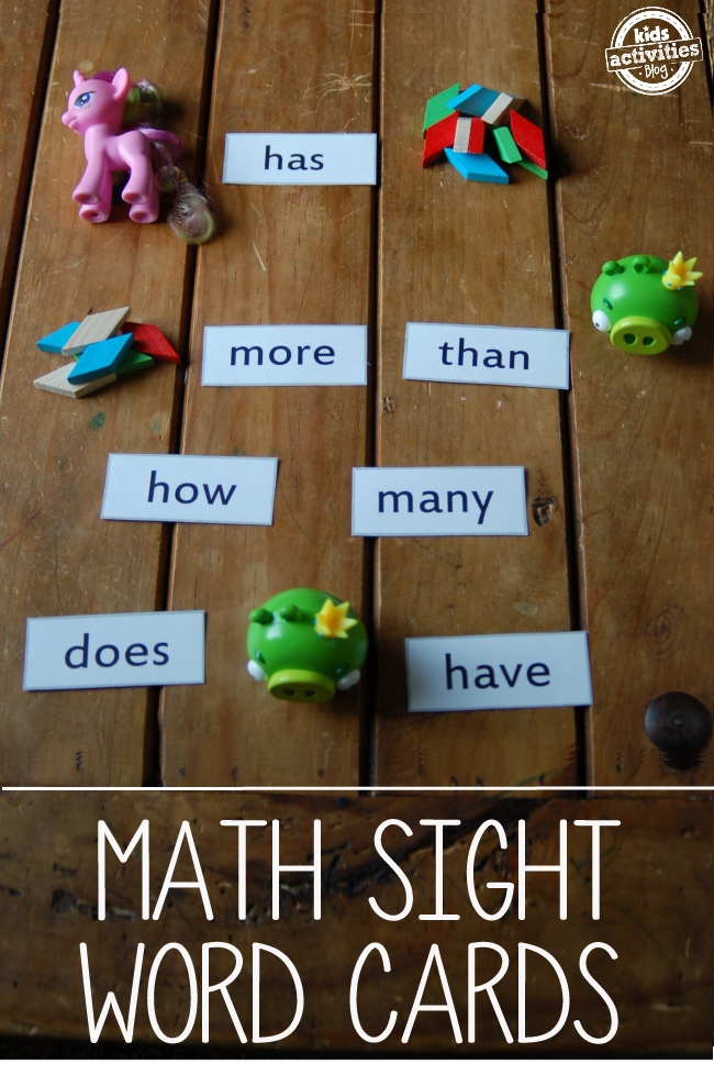math word flash cards for kids