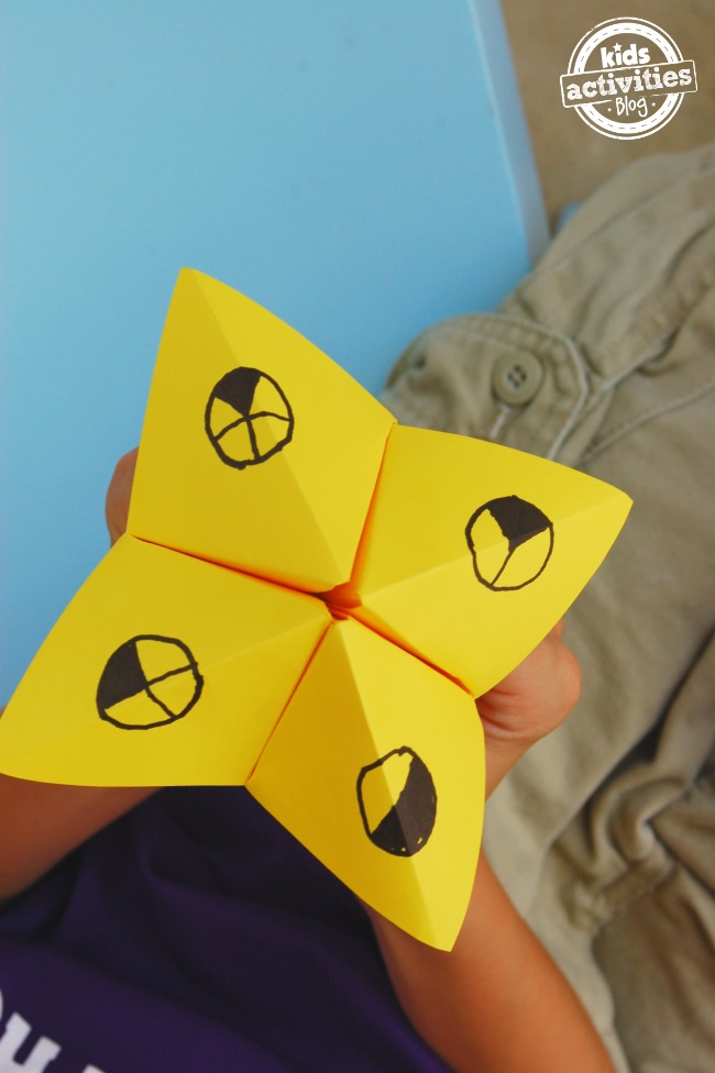 learn your fractions with a paper game