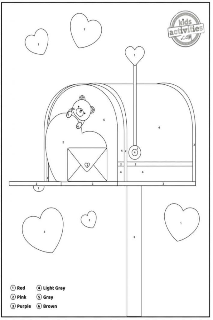  color by number valentine coloring pages 