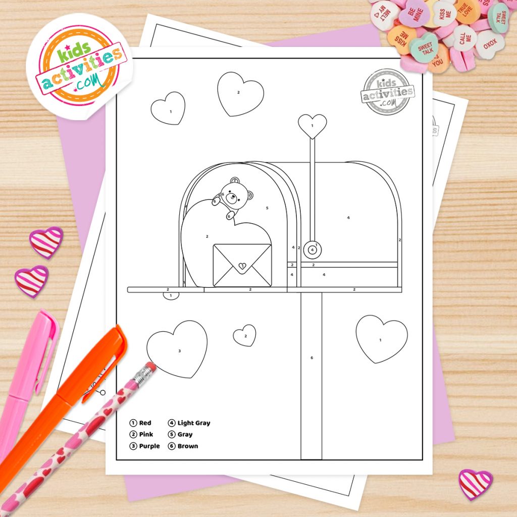 valentines day coloring pages by number 