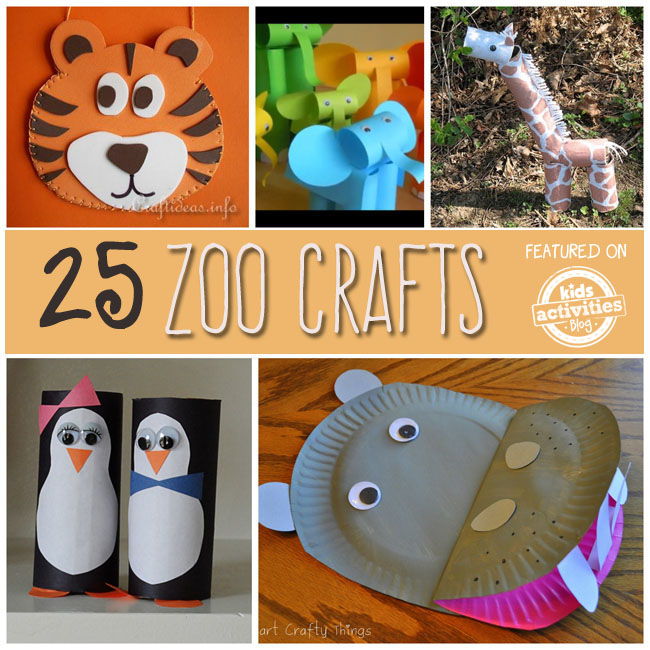zoo activities for preschoolers with: a tiger, elephant, giraffe, penguins, and hippo