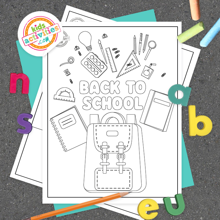 Back to school coloring pages for preschool Square