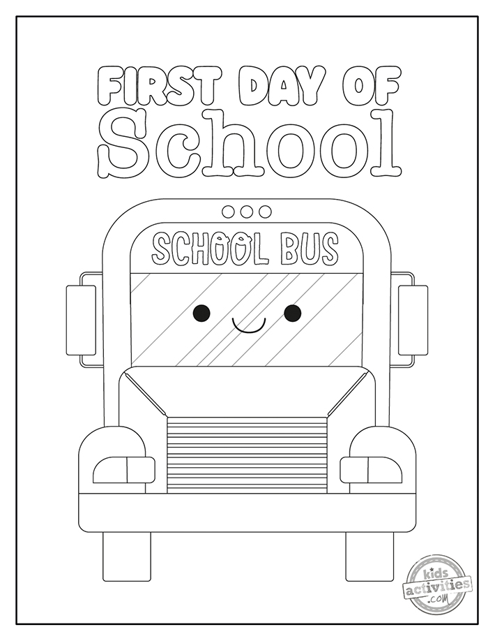 First Day of School Coloring Pages 