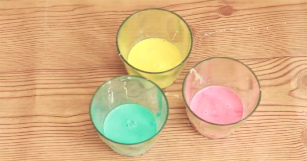 chalk paint in glasses
