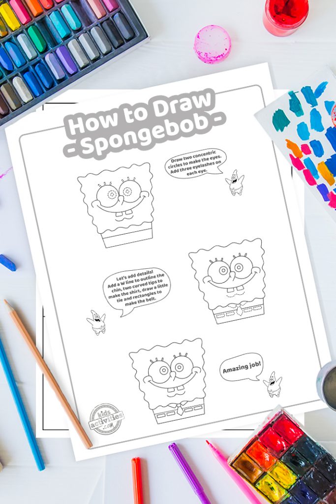 how to draw spongebob easy