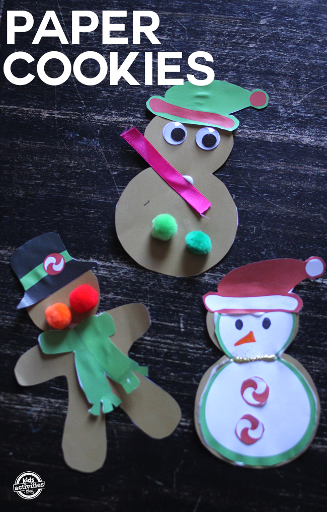 Cute printouts of Christmas cookies that your kids can decorate