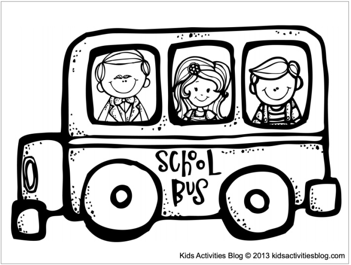 School coloring pages for kids - school bus filled with kids - Kids Activities Blog