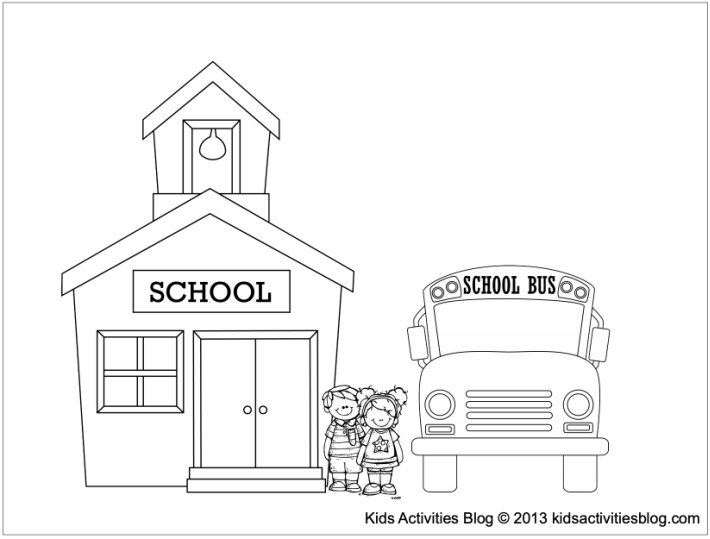 School coloring pages - school, kids and school bus- Kids Activities Blog