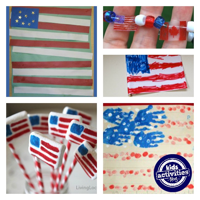 How to make a flag with the colors red, white, and blue!