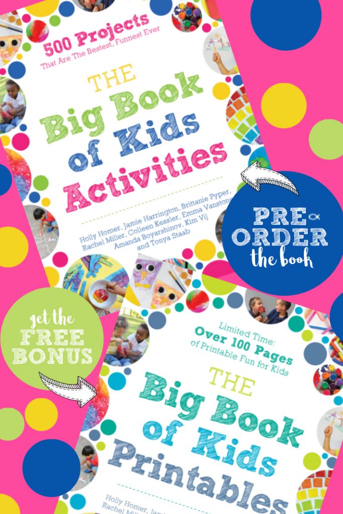 The Big Book of Kids Activities (cover) - preorder the book and get the free bonus of The Big Book of Kids Printables for free