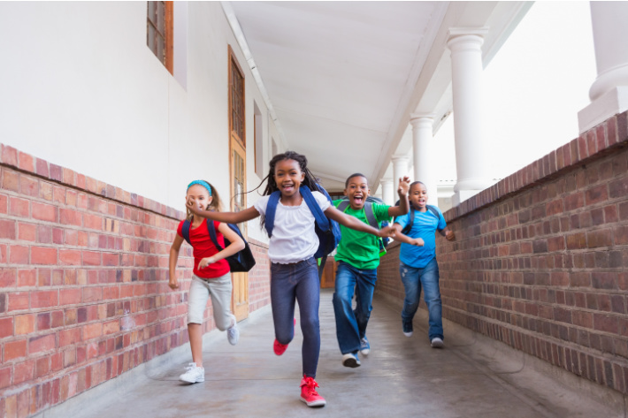 Back to School kids running in hall - Kids Activities Blog