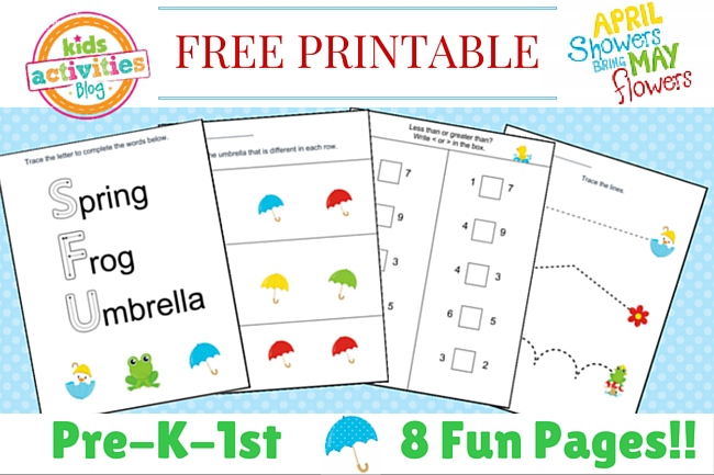 Spring Printable Kindergarten Worksheet Pack