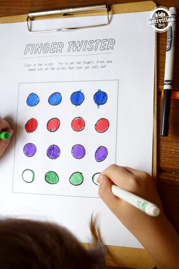finger twister game for kids