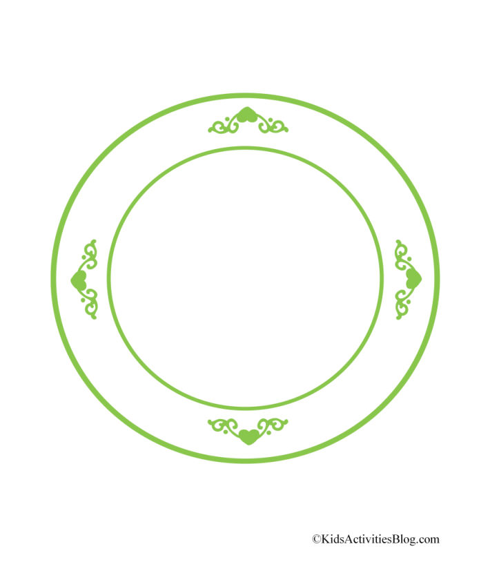 printable cookie plate pdf with green trim great for paper Christmas cookies