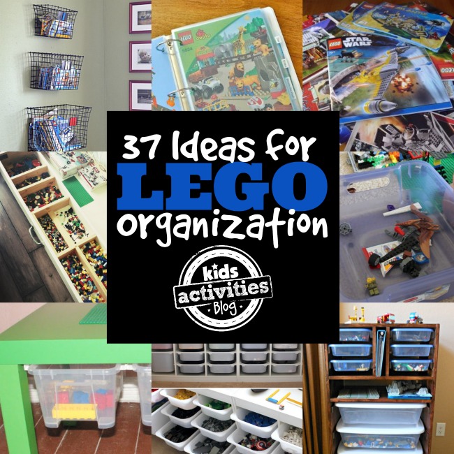 More LEGO organization ideas that include bins, baskets, and boxes/