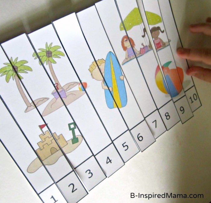 Preschool Beach Theme Number Puzzle