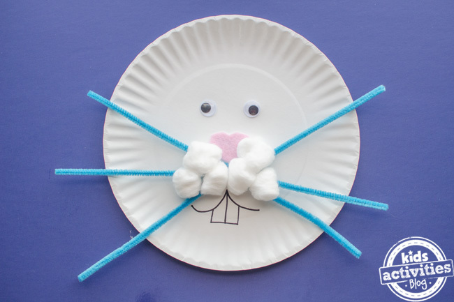paper plate easter bunny craft step 7 draw rabbit teeth and the top portion of the rabbit mouth